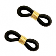 Rubber loop ends Black-Gold