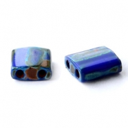 Miyuki beads tila 5x5mm Opaque Cobalt Picasso Blue TL-4518