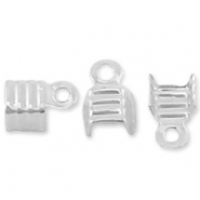 925 Silver findings fold over cord ends 3mm Silver