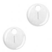 Metal charms initial I Antique Silver (nickel free)
