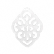 Resin pendants rhombus baroque Bright White