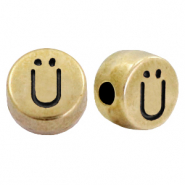 DQ European metal letter beads &Uuml; Antique Bronze (nickel free)
