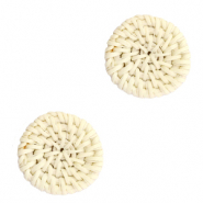 Braided rattan pendants 20mm Natural Beige