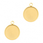 Stainless Steel findings setting for 12mm cabochon Gold