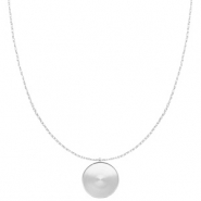 Polaris Steel necklace with setting for 20mm cabochon Silver