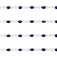 Stainless steel findings belcher chain 1mm Dark Blue-Silver