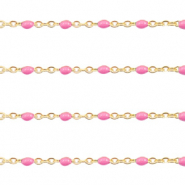 Stainless steel findings belcher chain 1mm Pink-Gold