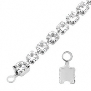 Findings TQ metal end cap for Rhinestone chain 3mm Antique Silver