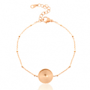 Polaris Steel bracelet with setting for 12mm cabochon ball Rose Gold