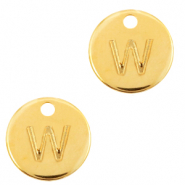 DQ European metal charms initial W Gold (nickel free)