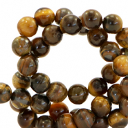 Natural stone beads Tigereye 6mm Multicolour Brown