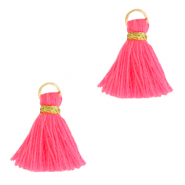 Tassels 1.5cm Gold-Hot Pink