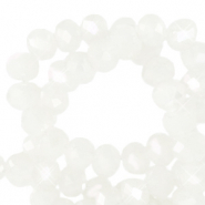 Top faceted beads 4x3mm disc Crystal-Pearl Shine Coating