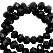 Top faceted beads 4x3mm disc Black-Pearl High Shine Coating