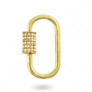 Zirconia clasp oval Gold