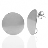 Stainless steel earrings/earpin 20mm with loop Silver