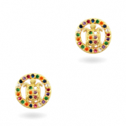 Zirconia brass elements rainbow turtle Gold