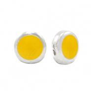 DQ European metal beads Pearl Tropical Yellow-Antique Silver (nickel free)