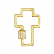Zirconia clasp cross Gold