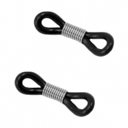 Stainless steel findings rubber loop ends Black-Silver