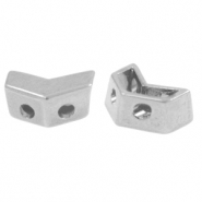 DQ European metal beads duo beads arrow Antique Silver (nickel free)