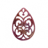 Resin pendants baroque drop Mixed Red-Pink