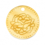 Plexx charms 20mm Birth flower January-Carnation Gold