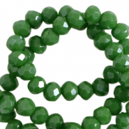 Top faceted beads 6x4mm disc Cadmium Green-Pearl Shine Coating