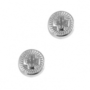 DQ European metal sliders cross 8mm Antique Silver (nickel free)
