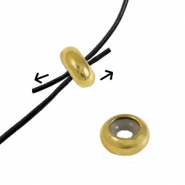 Stainless steel findings smart stopper bead 7x3.5mm Gold