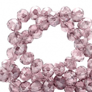 Top faceted beads 3x2mm disc Aubergine Purple-Pearl Shine Coating