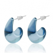 Trendy earrings Creole Jeans Blue