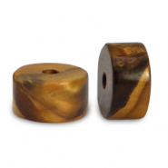Natural stone beads Tigereye disc 6x3mm Golden Brown