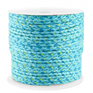 Trendy cord braided 2mm Blue-Yellow