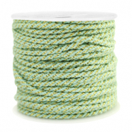 Macramé bead cord twisted 1.5mm Gold-Soft Mint Green