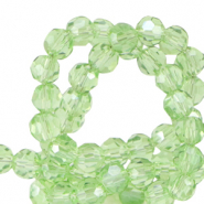 Round top faceted beads 4mm Citrus Green-Pearl Shine Coating