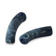 Acrylic beads tube Dark Midnight Blue Marble