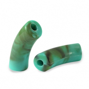 Acrylic beads tube Turquoise Marble
