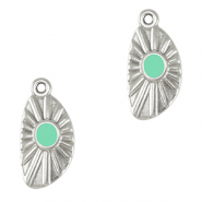DQ European metal charms irregular Antique Silver-Veraman Blue (nickel free)