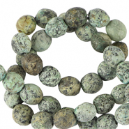 Natural stone beads Dalmatian Stone 6mm faceted polished Multicolour Mayan Green