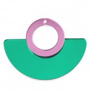 Statement charms Metallic Green-Pink