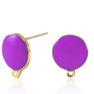 DQ European metal findings earpin Gold-Purple (nickel free)