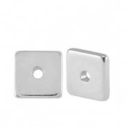 DQ European metal beads disc square 7mm Antique Silver (nickel free)