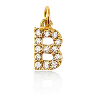 Brass TQ metal charms initial B Gold