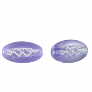 Acrylic letter beads hearts Purple