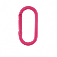 Colourful jewellery findings key chain oval Neon Pink