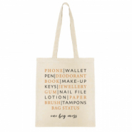 Cotton bags "Bag status one big mess" Ecru Beige
