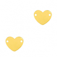 Stainless steel charms connector heart Gold