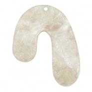 Resin pendants organic glitter Cashmere White
