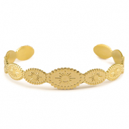 Stainless steel bracelets bangle sun Gold